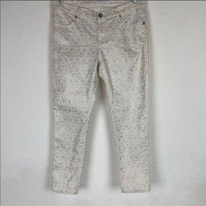 Rock and Republic Hamburg White Gold Pattern Jeans